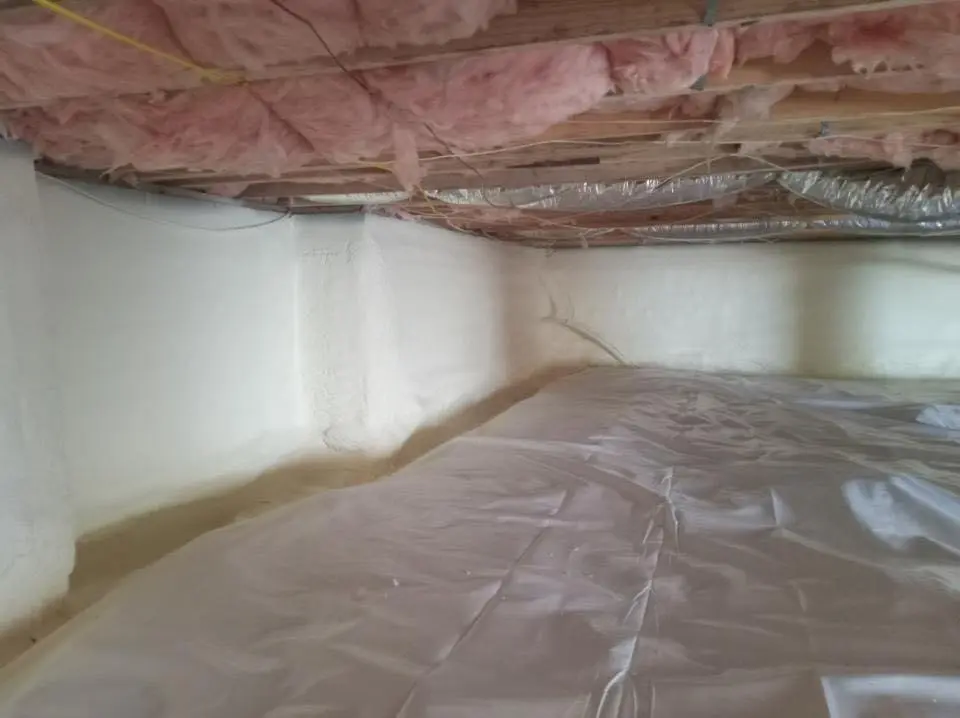 Crawl space encapsulation with closed-cell spray foam for Roof Waterproofing in Bloomingdale